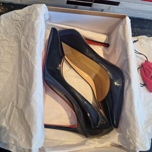 Christian Louboutin Glossy Black Heels with Red Soles